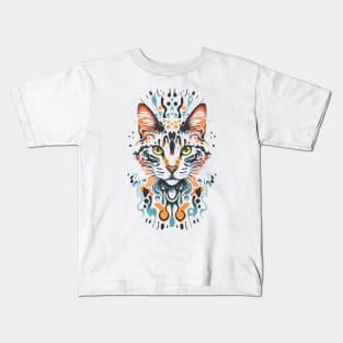 Cute Cat Illusion Design, Funny Cat Lover Gift Idea Kids T-Shirt